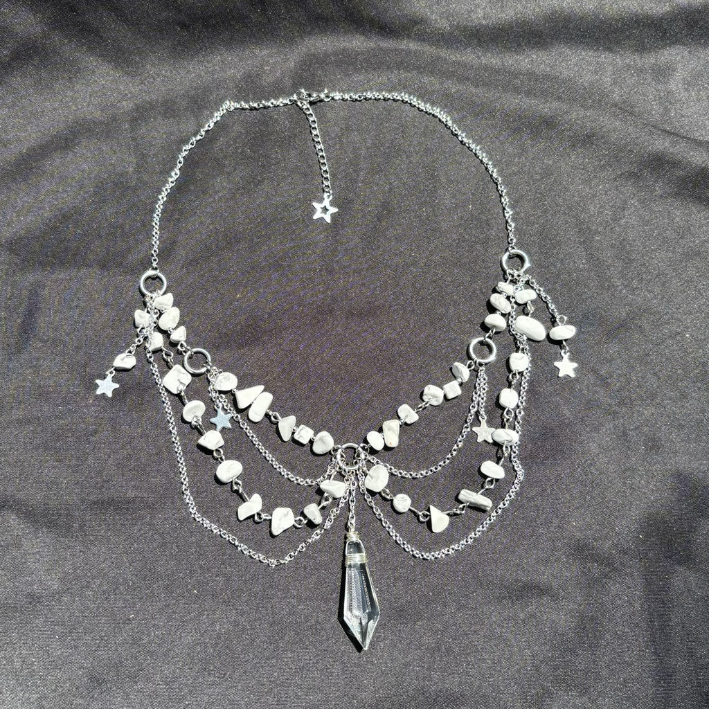 Olivenorma Star Pendant Natural Stone Layered Choker Necklace - image 30