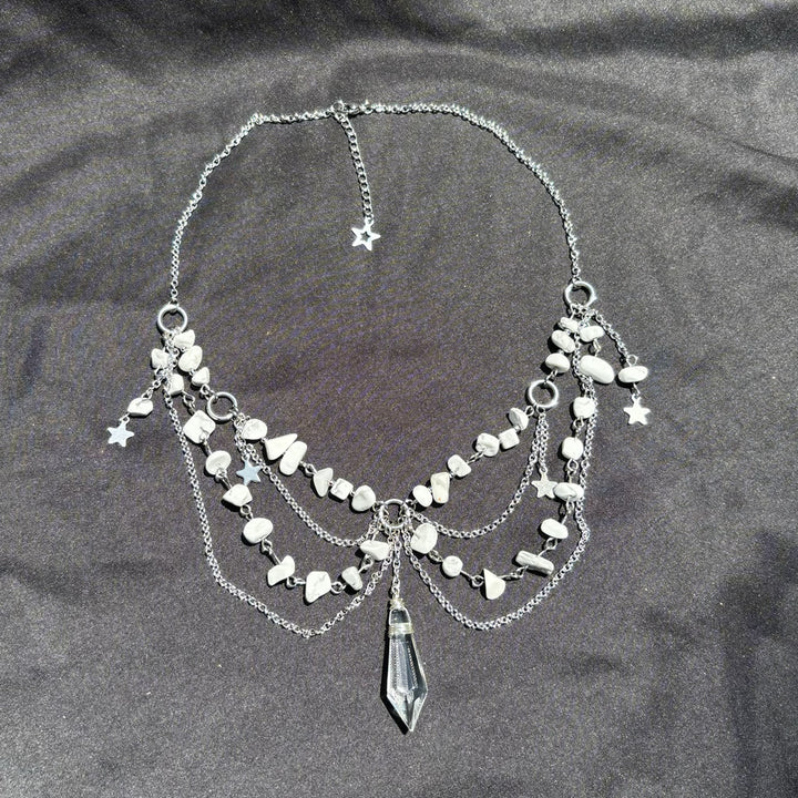 Olivenorma Star Pendant Natural Stone Layered Choker Necklace - image 30