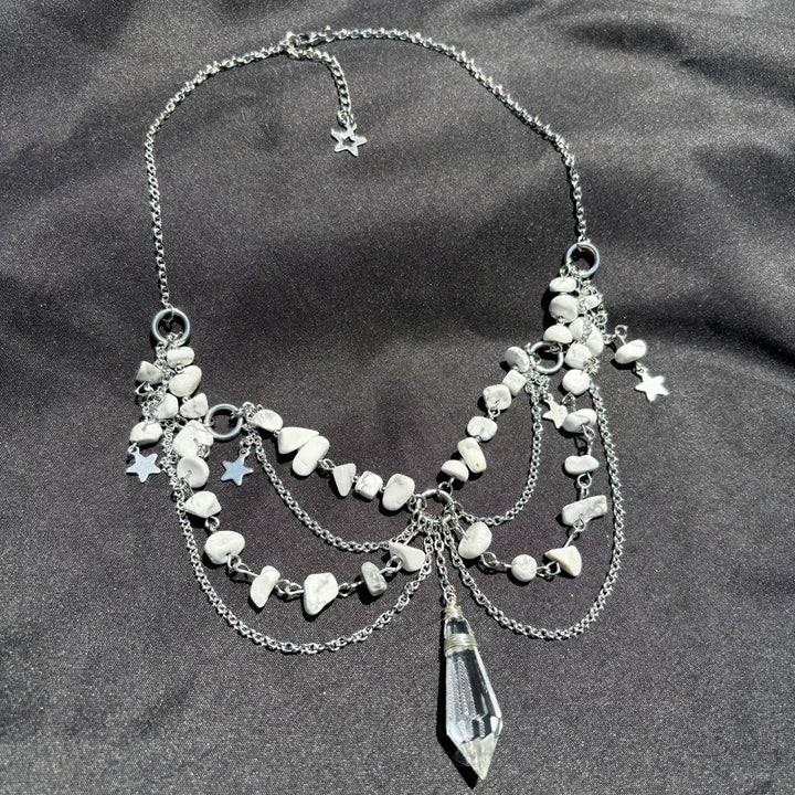 Olivenorma Star Pendant Natural Stone Layered Choker Necklace - image 27