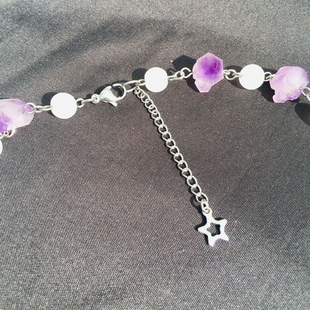 Olivenorma Amethyst Clear Crystal Butterfly Layered Choker Necklace - image 8