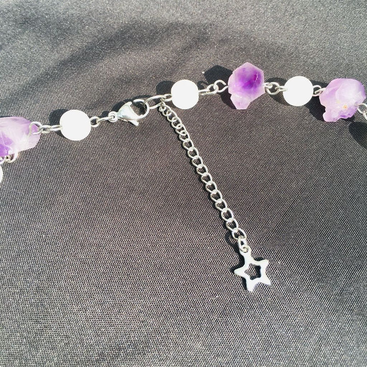 Olivenorma Amethyst Clear Crystal Butterfly Layered Choker Necklace - image 8