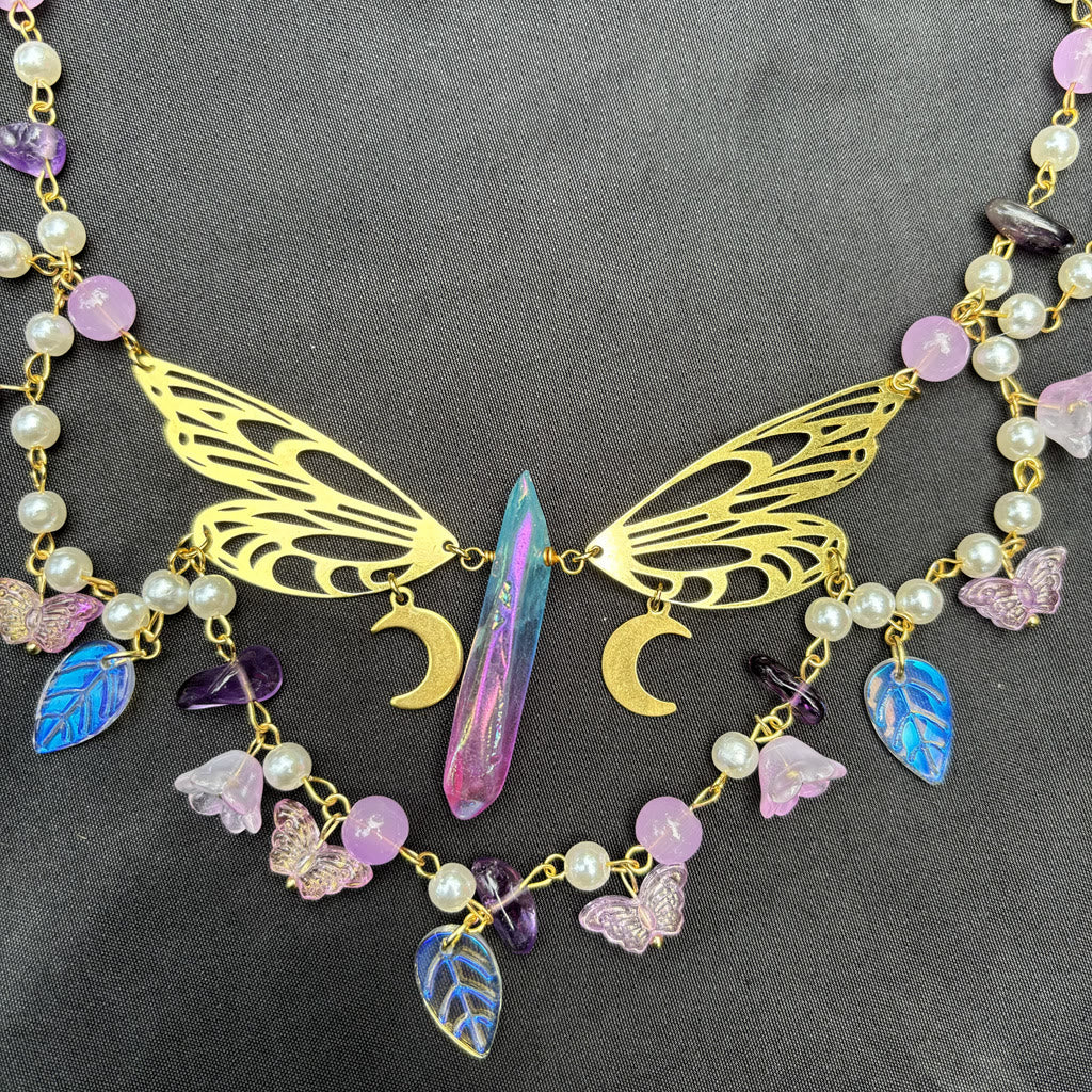 Olivenorma Amethyst Freshwater Pearl Butterfly Layered Choker Necklace - image 10