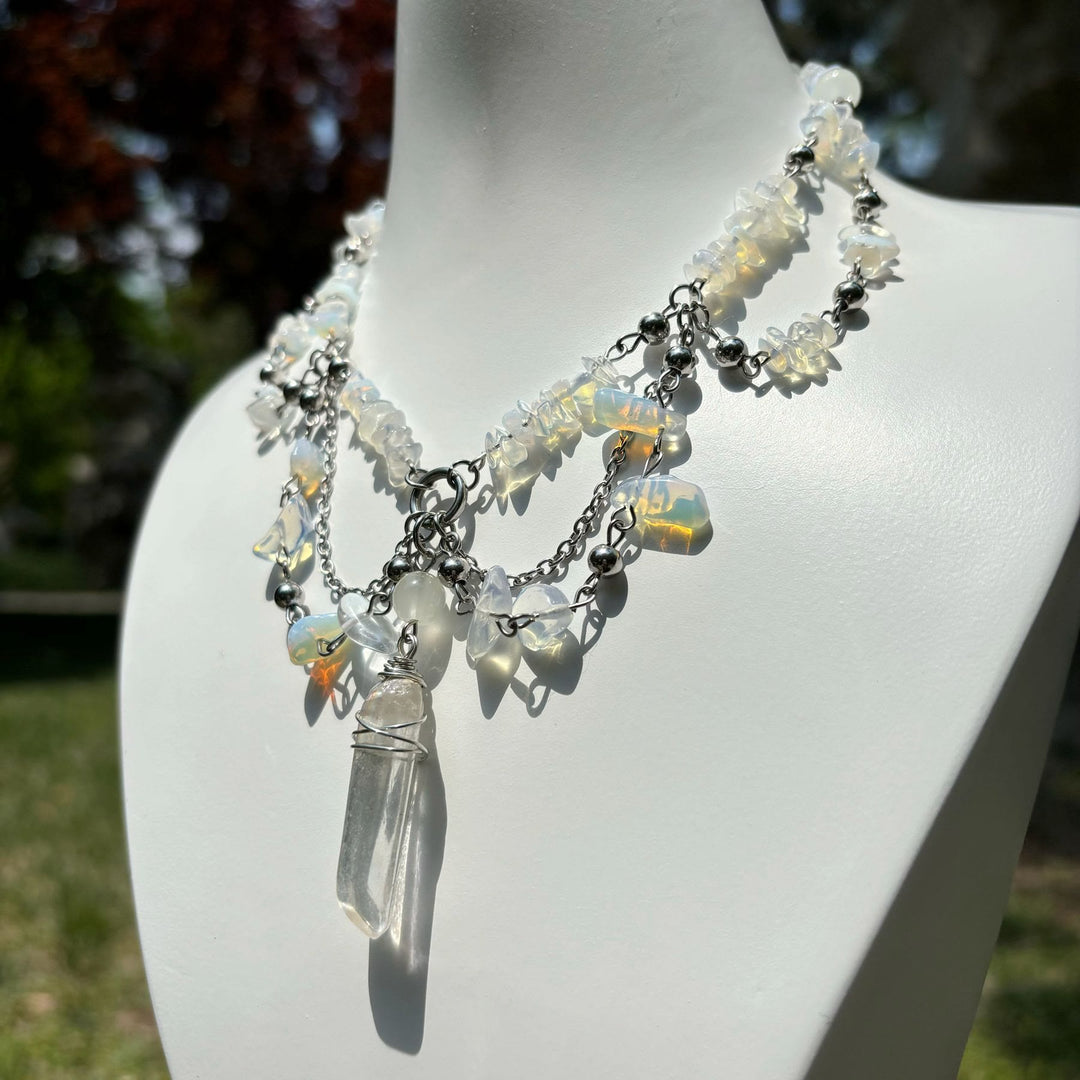 Olivenorma Natural Opalite Layered Choker Necklace - image 4