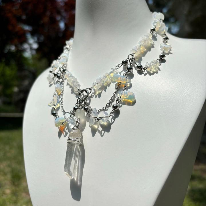 Olivenorma Natural Opalite Layered Choker Necklace - image 4