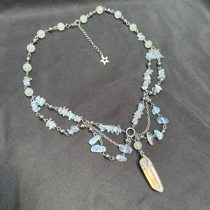 Olivenorma Natural Opalite Layered Choker Necklace - image 5