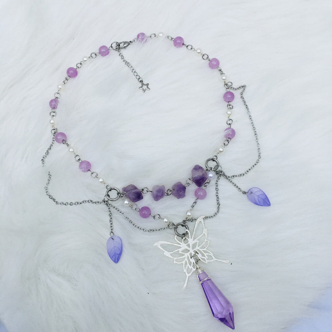 Olivenorma Amethyst Freshwater Pearl Layered Choker Necklace - image 4