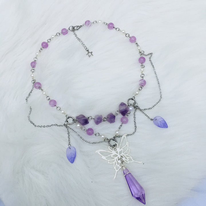 Olivenorma Amethyst Freshwater Pearl Layered Choker Necklace - image 4