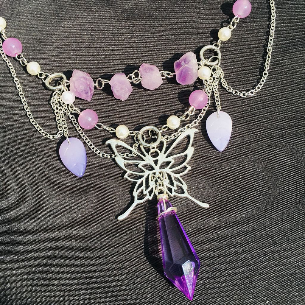 Olivenorma Amethyst Freshwater Pearl Layered Choker Necklace - image 3