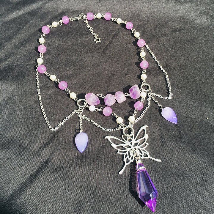 Olivenorma Amethyst Freshwater Pearl Layered Choker Necklace - Amethyst & Freshwater Pearl - image 0