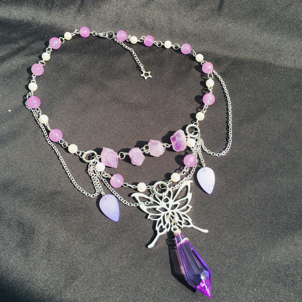 Olivenorma Amethyst Freshwater Pearl Layered Choker Necklace - image 2