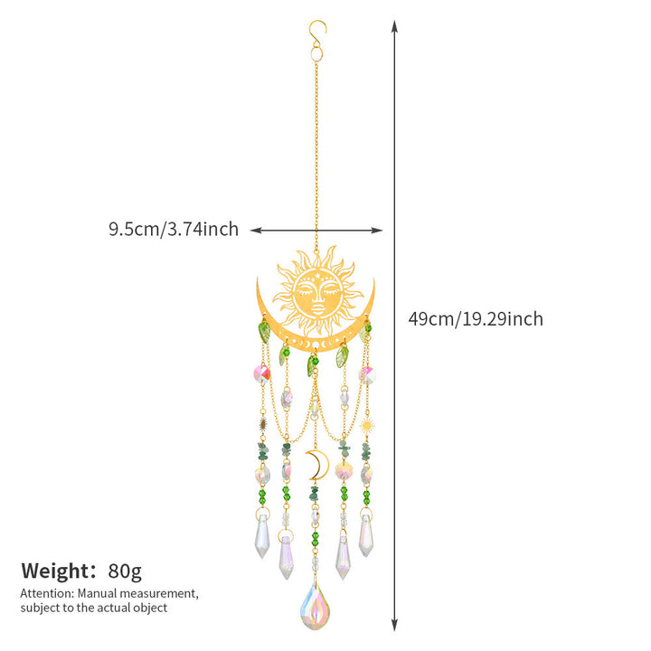 Olivenorma Natural Crystal Sun Moon Suncatcher Wind Chime - image 9