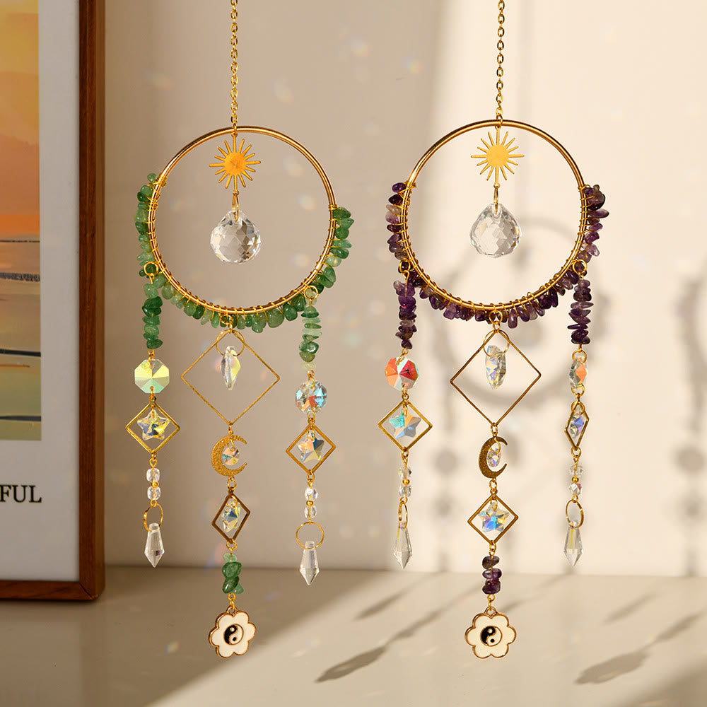 Olivenorma Crystal Geometric Circle Pendant Suncatcher Wind Chime - image 0