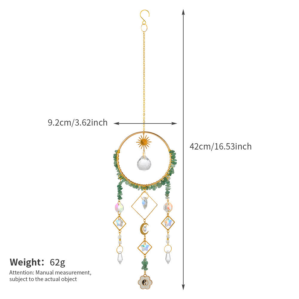 Olivenorma Crystal Geometric Circle Pendant Suncatcher Wind Chime - image 15