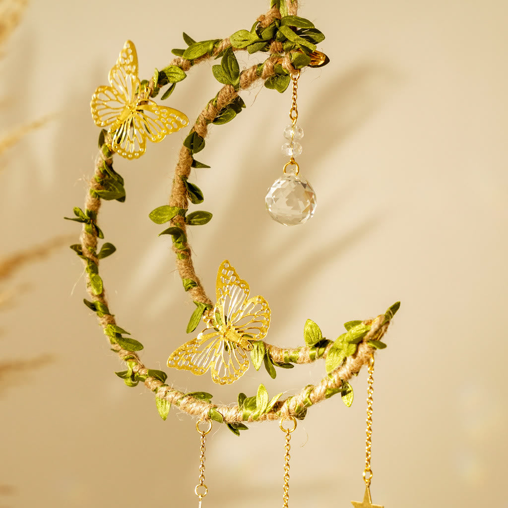 Olivenorma Natural Crystal Vine Moon Butterfly Wind Chime - image 27