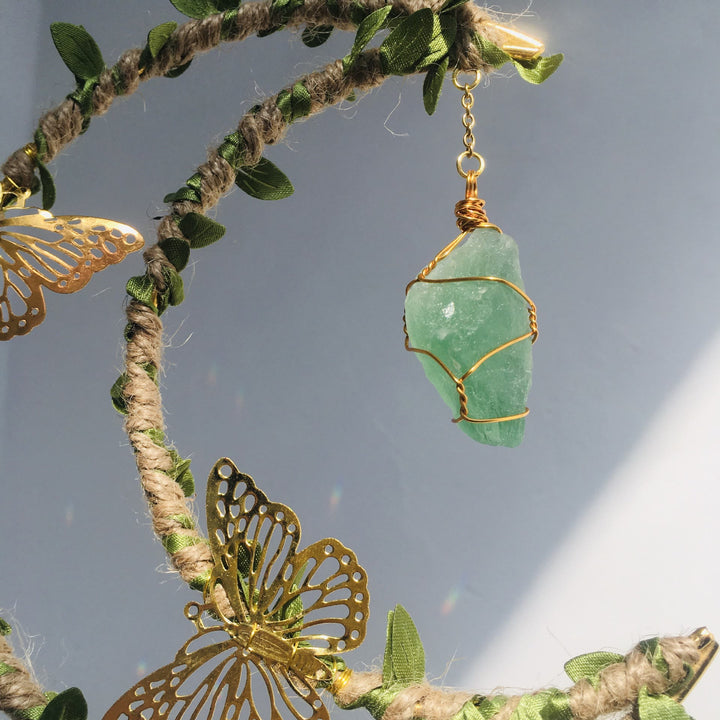Olivenorma Natural Crystal Vine Moon Butterfly Wind Chime - image 13
