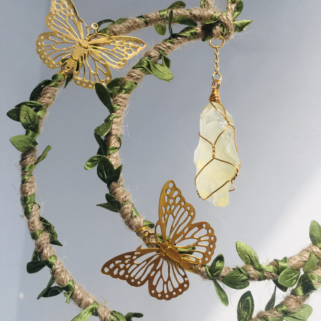 Olivenorma Natural Crystal Vine Moon Butterfly Wind Chime - image 6