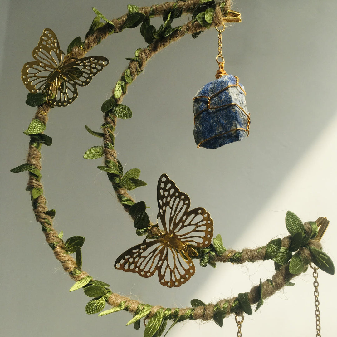 Olivenorma Natural Crystal Vine Moon Butterfly Wind Chime - image 17