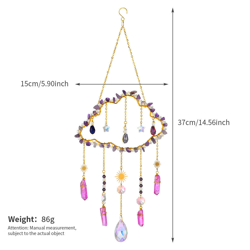 Olivenorma Amethyst Rose Quartz Gravel Cloud Wind Chime - image 18