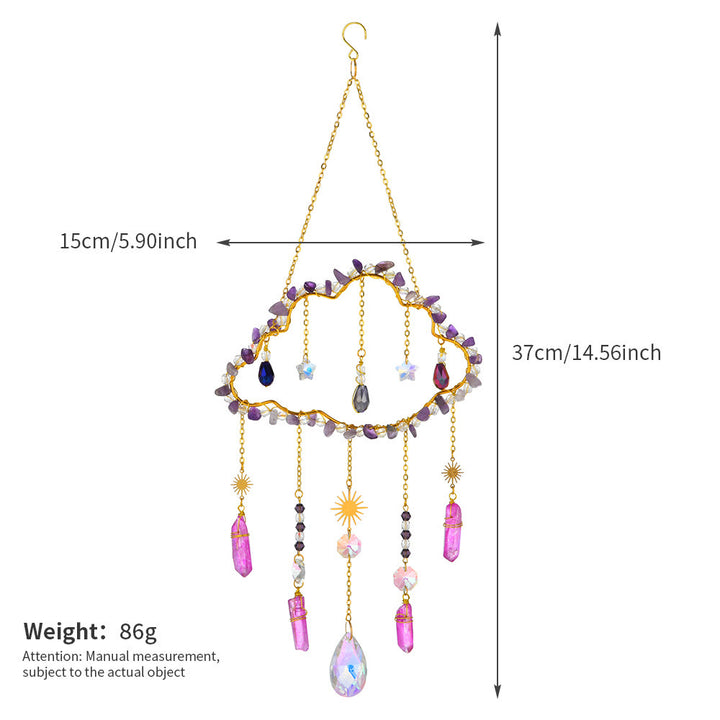 Olivenorma Amethyst Rose Quartz Gravel Cloud Wind Chime - image 18