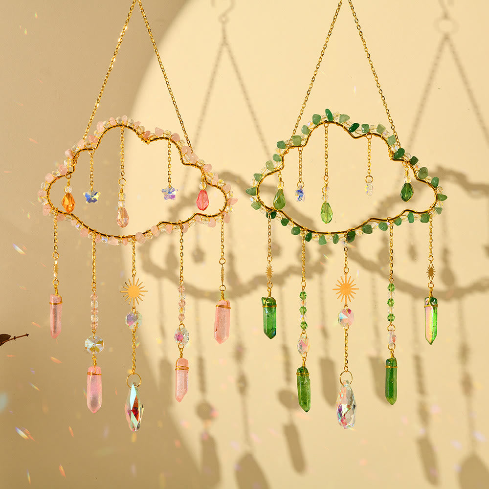 Olivenorma Amethyst Rose Quartz Gravel Cloud Wind Chime - image 17