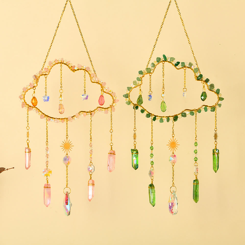 Olivenorma Amethyst Rose Quartz Gravel Cloud Wind Chime - image 0