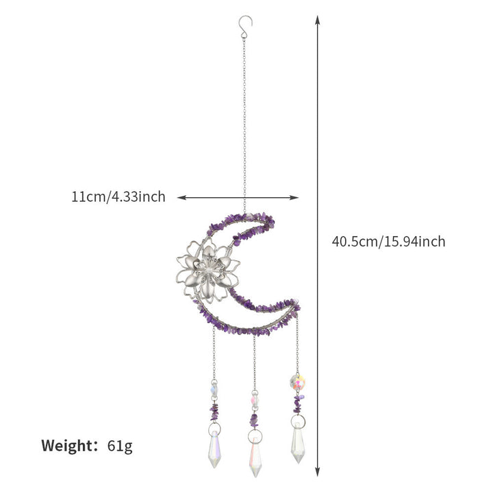 Olivenorma Natural Gravel Moon Lotus Wind Chime - image 15