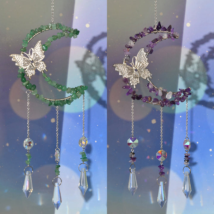 Olivenorma Natural Crystal Moon Butterfly Wind Chime - image 0