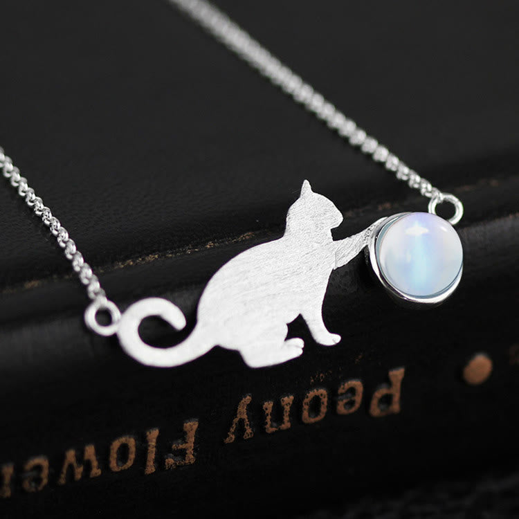 Olivenorma Silver Color Cat Moonstone Pendant Copper Bracelet - image 2