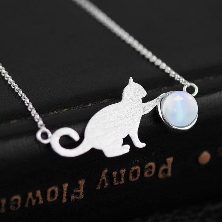 Olivenorma Silver Color Cat Moonstone Pendant Copper Bracelet - image 2