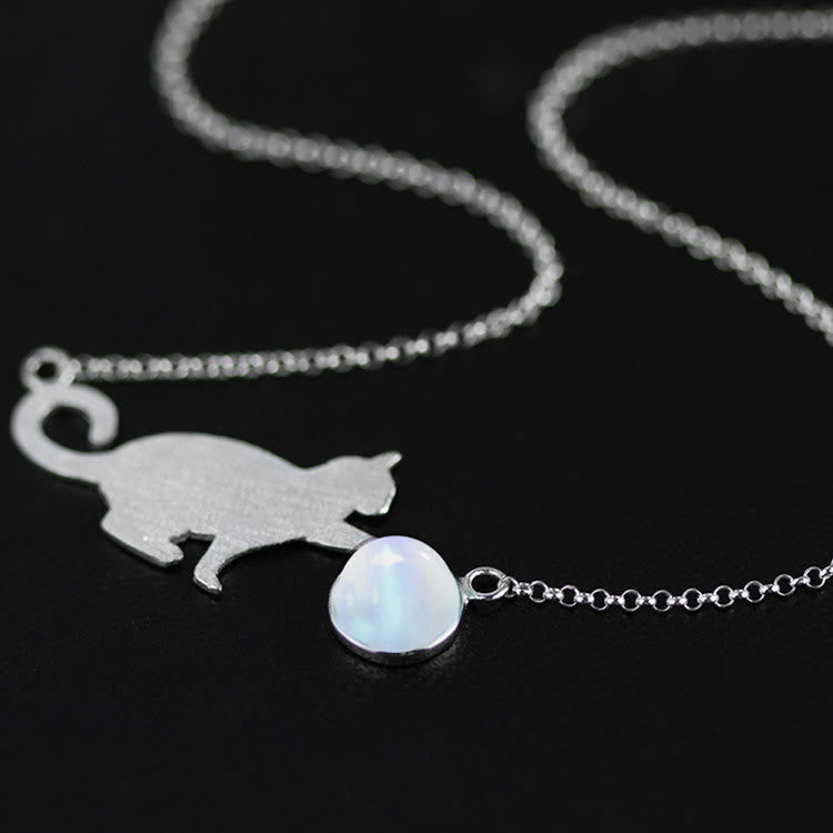 Olivenorma Silver Color Cat Moonstone Pendant Copper Bracelet - image 3