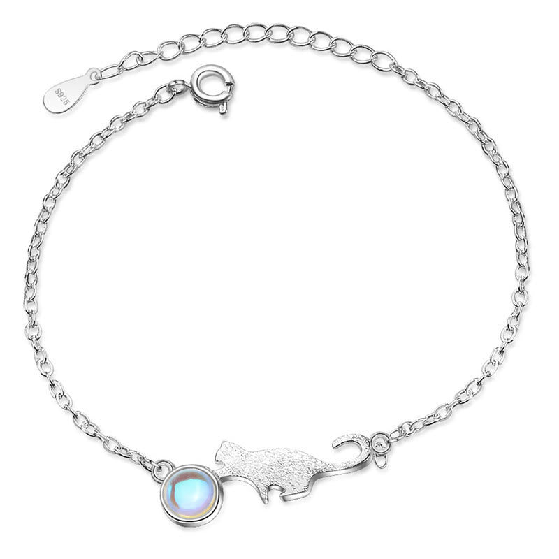 Olivenorma Silver Color Cat Moonstone Pendant Copper Bracelet - Moonstone - image 0