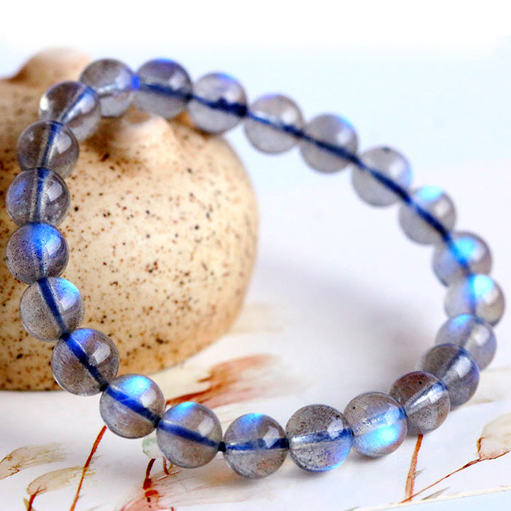 Olivenorma 4-7A Natural Labradorite Beads Bracelet - Blue Light Labradorite Collection Level - 10mm - image 0