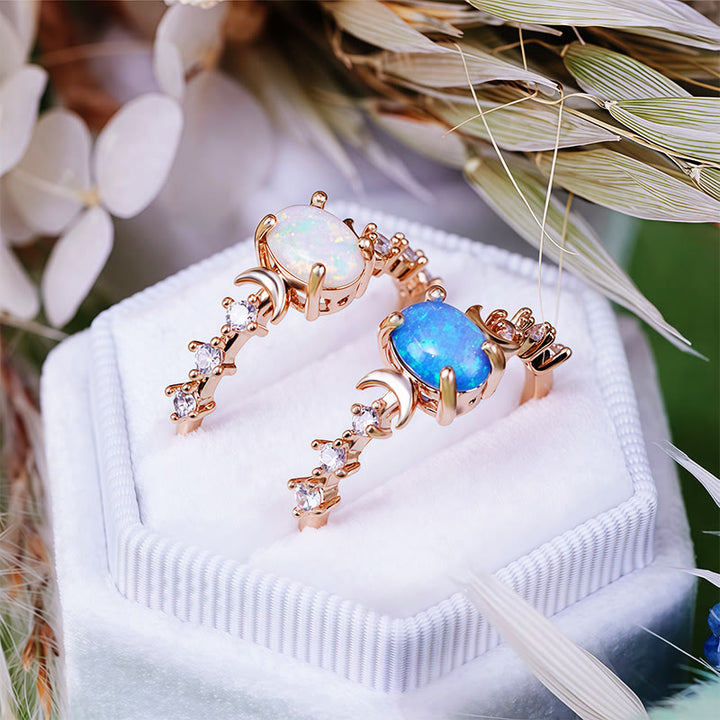 Olivenorma Natural Opal Double Moon Ring - image 11