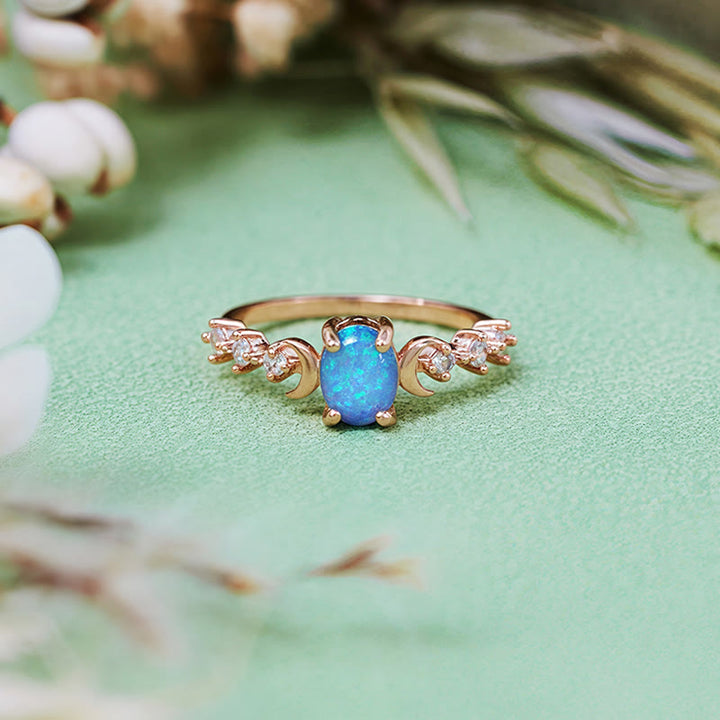 Olivenorma Natural Opal Double Moon Ring - image 20