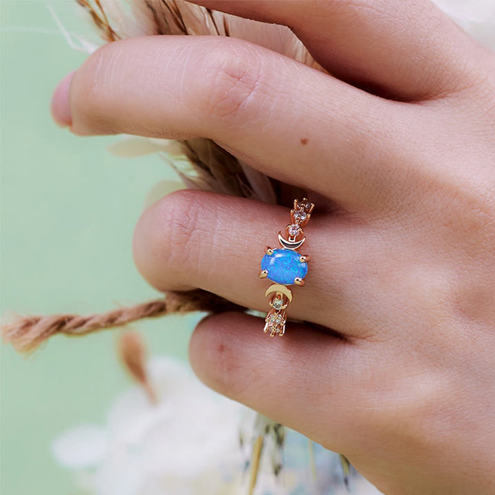 Olivenorma Natural Opal Double Moon Ring - image 16