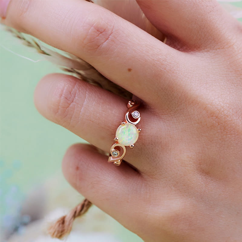 Olivenorma Natural White Purple Opal Vine Ring - image 2