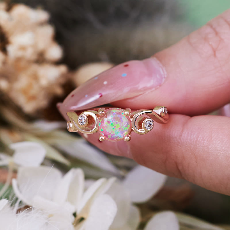 Olivenorma Natural White Purple Opal Vine Ring - image 9