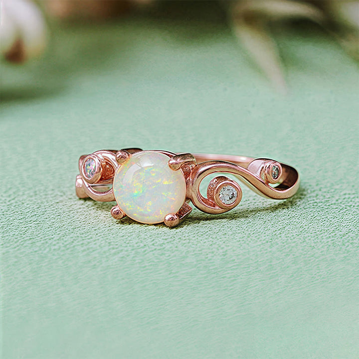 Olivenorma Natural White Purple Opal Vine Ring - image 4