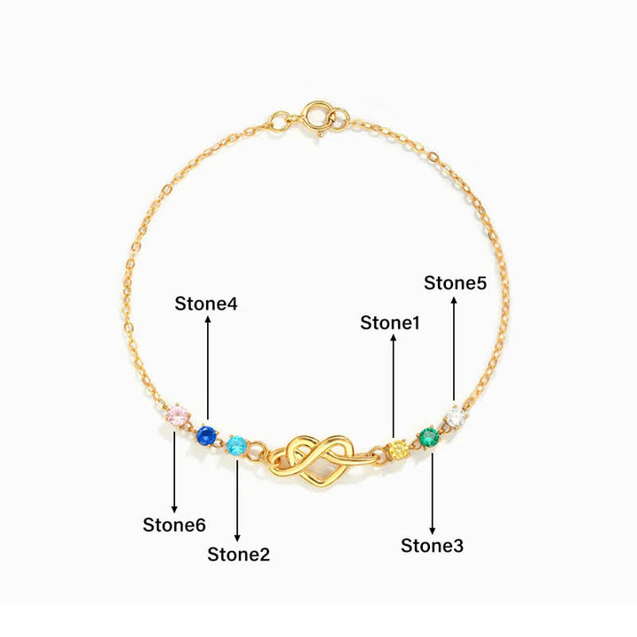 Olivenorma Personalized 1-8 Birthstones Heart Knot Gift Card Bracelet - image 6