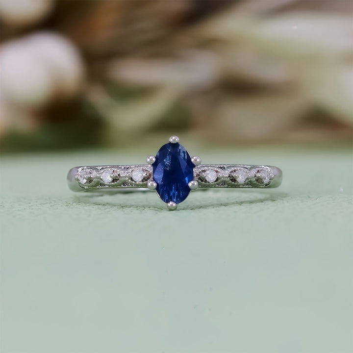 Olivenorma Retro Exquisite Oval Cut Sapphire Ring - Sapphire - image 0