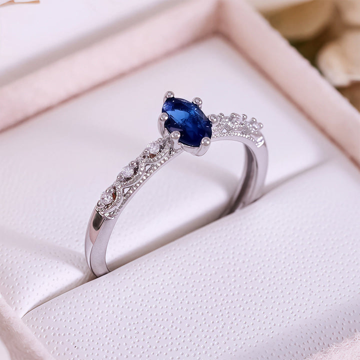 Olivenorma Retro Exquisite Oval Cut Sapphire Ring - image 6