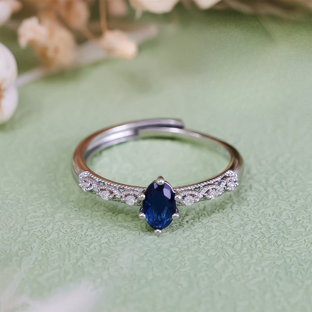 Olivenorma Retro Exquisite Oval Cut Sapphire Ring - image 3
