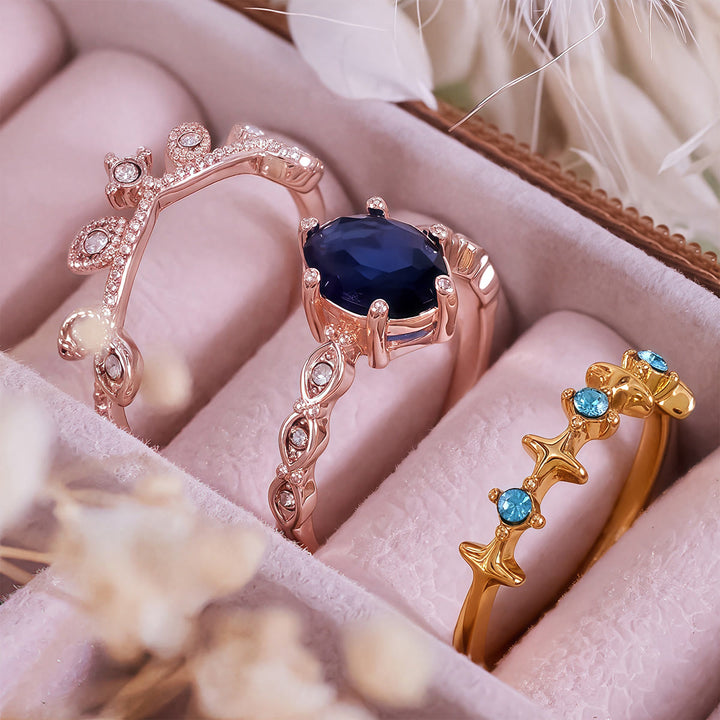 Olivenorma Moon Star Eternal Twilight Leaf 3 Pcs Ring Set  - image 8