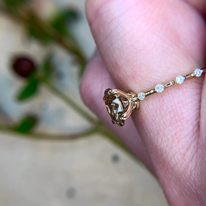 Olivenorma Delicate Oval Cut Smoky Quartz Ring - image 3