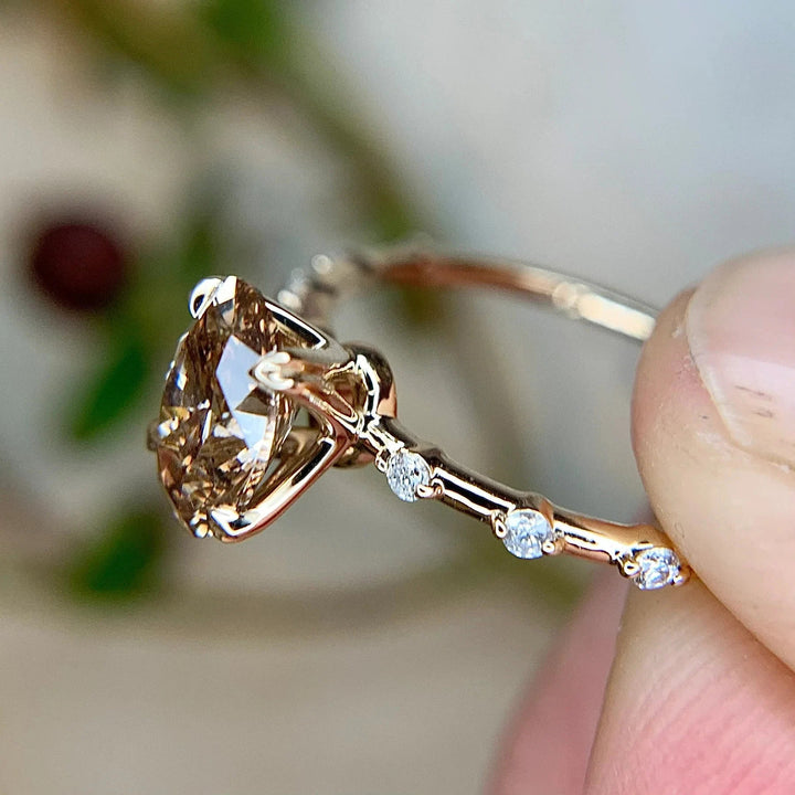 Olivenorma Delicate Oval Cut Smoky Quartz Ring - image 5