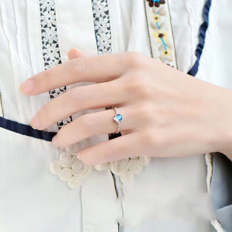 Olivenorma Vintage Exquisite Blue Moonstone Ring - image 1
