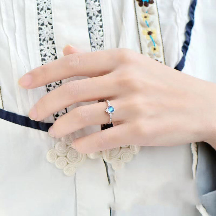 Olivenorma Vintage Exquisite Blue Moonstone Ring - image 1