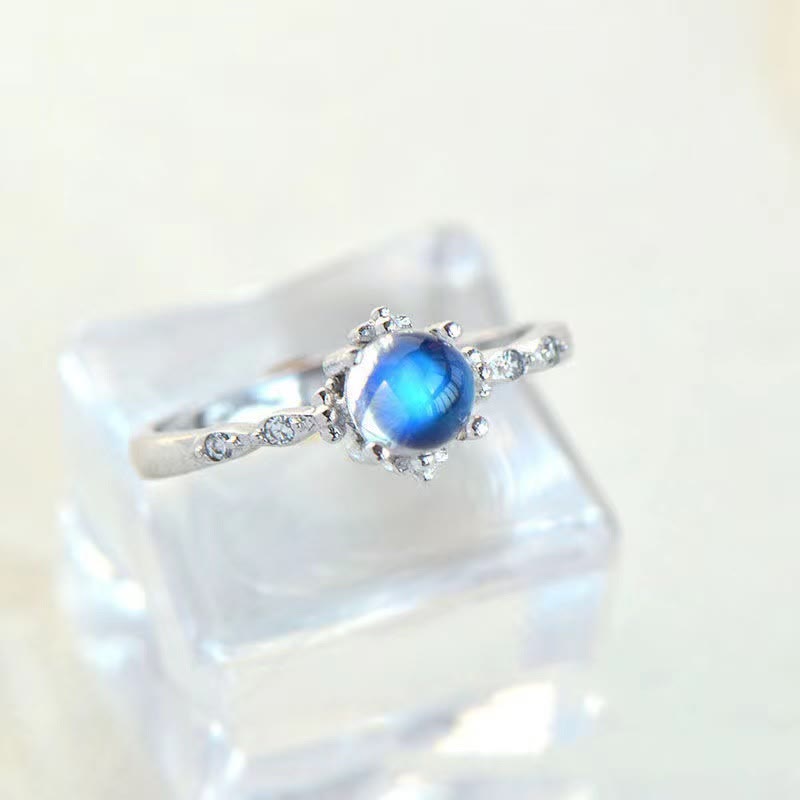 Olivenorma Vintage Exquisite Blue Moonstone Ring - image 2