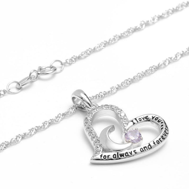 Olivenorma  "I Love you forever & always" S925 Silver Birthstone Necklace - image 15