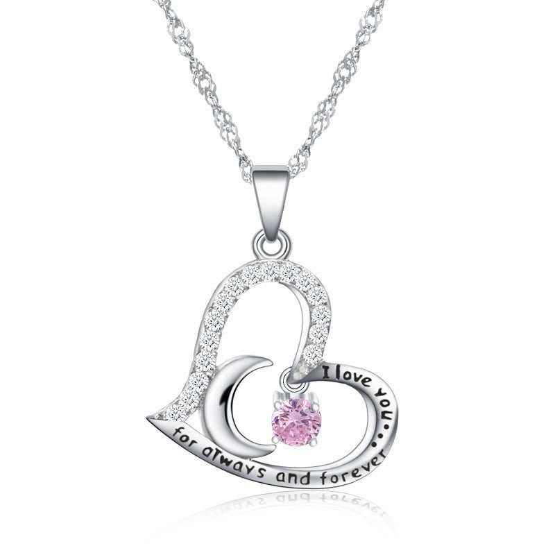 Olivenorma  "I Love you forever & always" S925 Silver Birthstone Necklace - June-Alexandrite - image 6